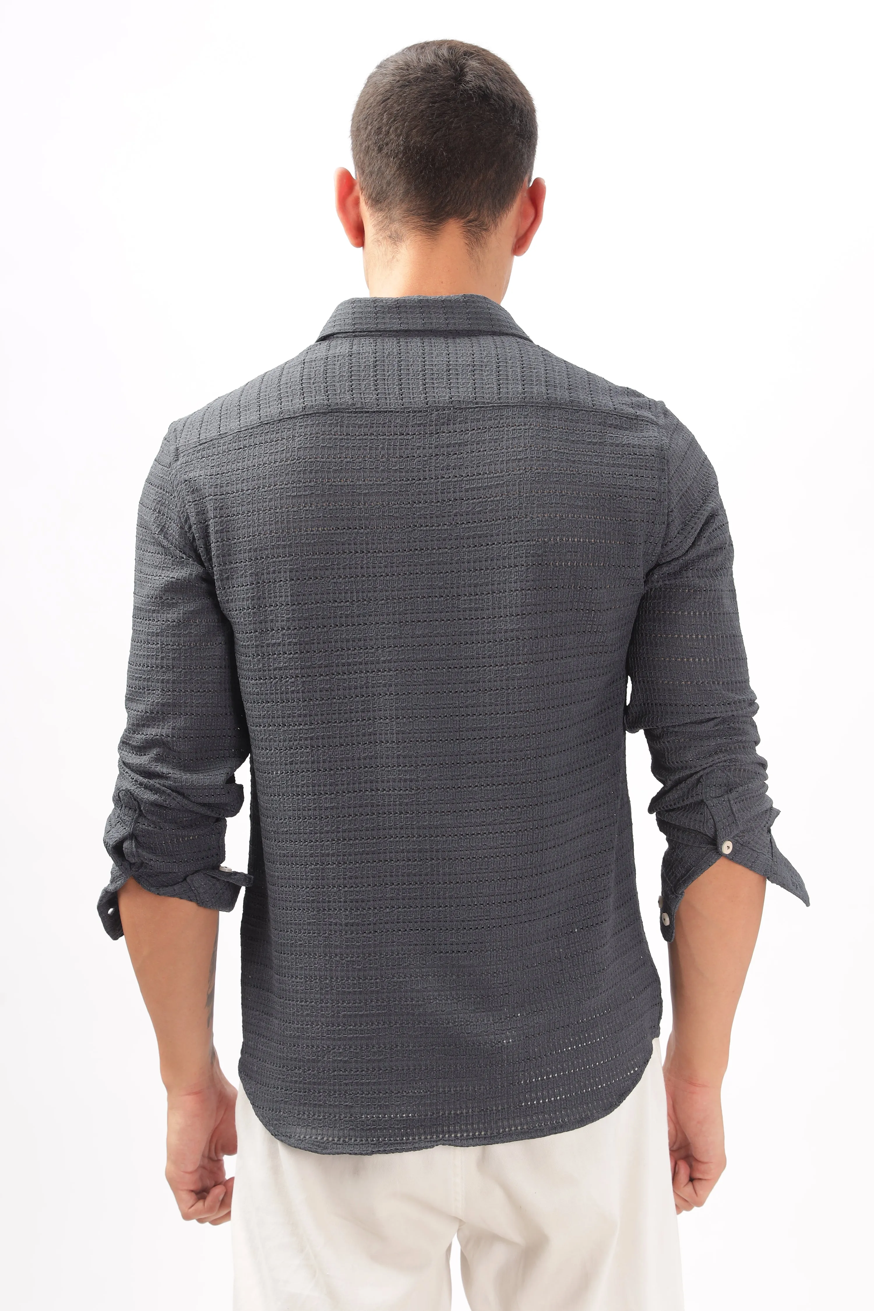 Textured Gray Shirt