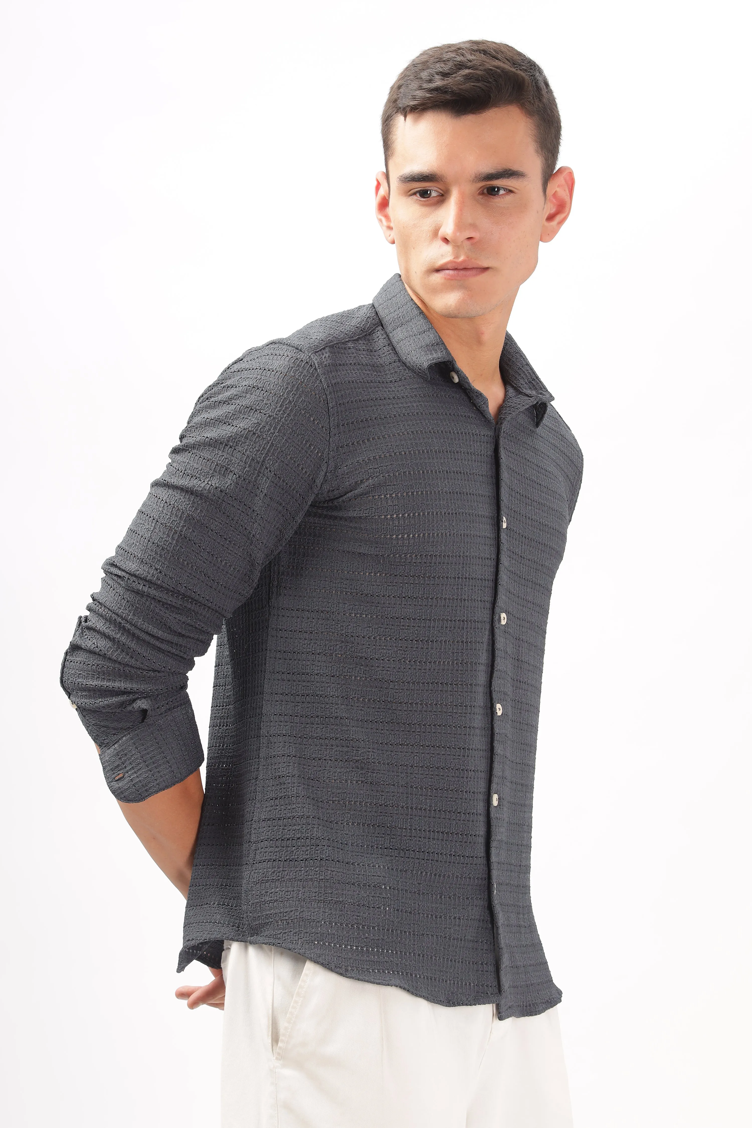 Textured Gray Shirt