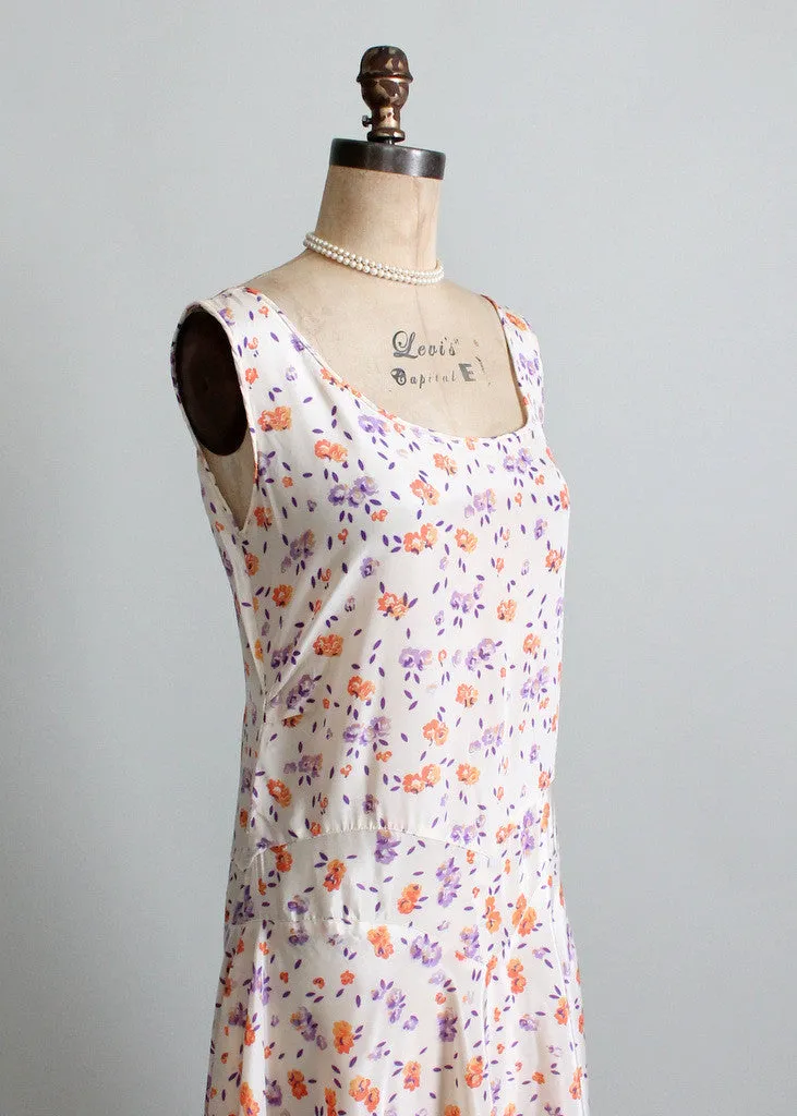 Vintage 1920s Floral Summer Party Dress