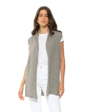 Women's Pure Cashmere Sleeveless Cardigan Medium Grey